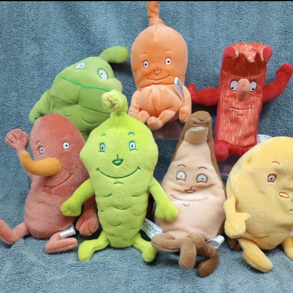 Colorful Plush Actos Body Parts Rare COMPLETE SET